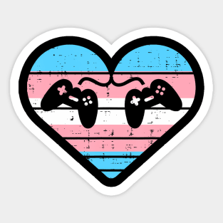 Transgender Heart Game Controllers Gaming Trans Pride Gamer Sticker